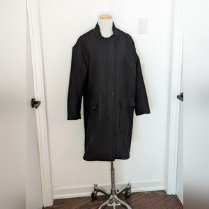 Oak and Fort wool polyester jacket black